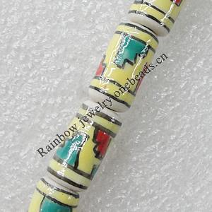 Ceramics Beads, Column 17x9mm Hole:2.3mm, Sold by Bag