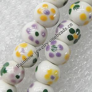 Ceramics Beads, Round 6mm Hole:1.5mm, Sold by Bag