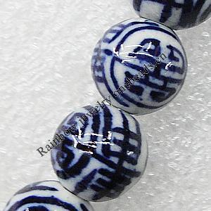 Ceramics Beads, Round 14mm Hole:2.5mm, Sold by Bag