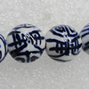 Ceramics Beads, Round 14mm Hole:2.5mm, Sold by Bag