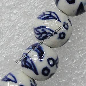 Ceramics Beads, Round 16mm Hole:3mm, Sold by Bag