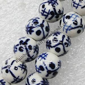 Ceramics Beads, Round 18mm Hole:3mm, Sold by Bag