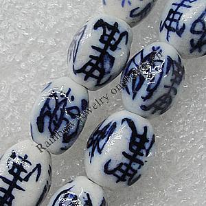 Ceramics Beads, Oval 13x9mm Hole:2mm, Sold by Bag