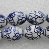 Ceramics Beads, Oval 18x14mm Hole:2.5mm, Sold by Bag