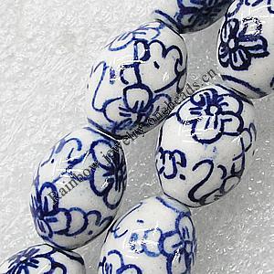 Ceramics Beads, Oval 18x14mm Hole:2.5mm, Sold by Bag