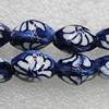 Ceramics Beads, Twist Faceted Oval 17x10mm Hole:2.5mm, Sold by Bag
