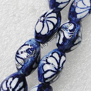 Ceramics Beads, Twist Faceted Oval 17x10mm Hole:2.5mm, Sold by Bag