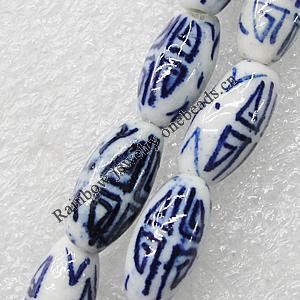 Ceramics Beads, Oval 16x9mm Hole:2mm, Sold by Bag
