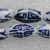 Ceramics Beads, Oval 16x9mm Hole:2mm, Sold by Bag