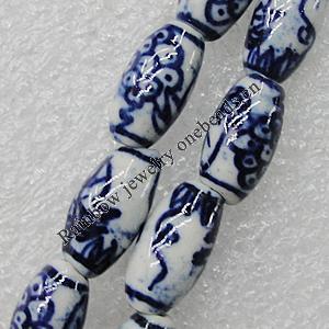 Ceramics Beads, Oval 15x8mm Hole:2.5mm, Sold by Bag