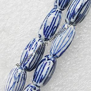 Ceramics Beads, Oval 15x7mm Hole:2mm, Sold by Bag