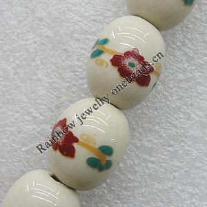 Ceramics Beads, Oval 17x14mm Hole:3.5mm, Sold by Bag