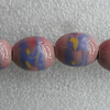 Ceramics Beads, Oval 17x14mm Hole:3.5mm, Sold by Bag