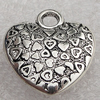 Jewelry findings, CCB Plastic Pendants Antique Silver, Heart 20x18mm Hole:3mm, Sold by Bag