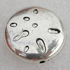 Jewelry findings, CCB Plastic Beads Antique Silver, Flat Round 21x6mm Hole:2mm, Sold by Bag