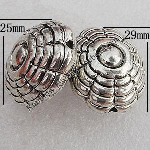 Jewelry findings, CCB Plastic Beads Antique Silver, 29x25mm Hole:3mm, Sold by Bag