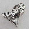 Jewelry findings, CCB Plastic Beads Antique Silver, Fish 17x15mm Hole:2mm, Sold by Bag
