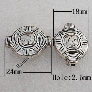 Jewelry findings, CCB Plastic Beads Antique Silver, Lantern 24x18mm Hole:2.5mm, Sold by Bag