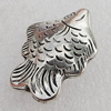 Jewelry findings, CCB Plastic Beads Antique Silver, Fish 26x20mm Hole:2.5mm, Sold by Bag