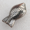 Jewelry findings, CCB Plastic Beads Antique Silver, Fish 35x20mm Hole:2mm, Sold by Bag