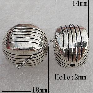 Jewelry findings, CCB Plastic Beads Antique Silver, Faceted Oval 18x14mm Hole:2mm, Sold by Bag