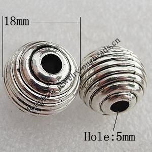 Jewelry findings, CCB Plastic Beads Antique Silver, 18x18mm Hole:5mm, Sold by Bag