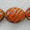 Ceramics Beads, Flat Oval 26x20mm Hole:3mm, Sold by Bag