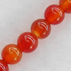Red Agate Beads, B Grade, Round, 6mm, Hole:Approx 1mm, Sold per 15.7-inch Strand