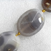 Agate Beads, Faceted Oval, 30x40x13mm, Hole:Approx 2mm, Sold per 15.7-inch Strand