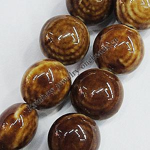 Ceramics Beads, Flat Round 14mm Hole:3mm, Sold by Bag