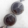 Agate Beads, Faceted Flat Round, 31x14mm, Hole:Approx 2mm, Sold per 15.7-inch Strand