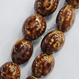 Ceramics Beads, Flat Oval 20x17mm Hole:2.5mm, Sold by Bag