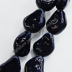 Ceramics Beads, Nugget 22x17mm Hole:2.5mm, Sold by Bag