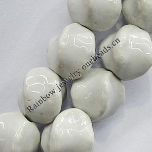 Ceramics Beads, Twist Faceted Oval 16x14mm Hole:2mm, Sold by Bag