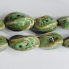 Ceramics Beads, Twist Faceted Oval 21x10mm Hole:2mm, Sold by Bag