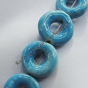 Ceramics Beads, Donut O:19mm I:6mm, Sold by Bag