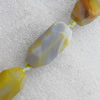 Agate Beads, Faceted Nugget, About:20x43mm, Hole:Approx 2mm, Sold per 15.7-inch Strand