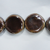 Ceramics Beads Plated AB, Flat Round 20mm Hole:3mm, Sold by Bag