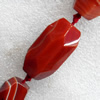 Agate Beads, Faceted Nugget, About:20x45mm, Hole:Approx 2mm, Sold per 15.7-inch Strand