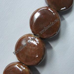 Ceramics Beads Plated AB, Flat Round 18mm Hole:3mm, Sold by Bag