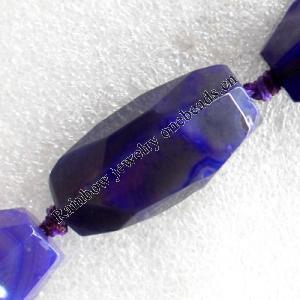 Agate Beads, Faceted Nugget, About:22x39mm, Hole:Approx 2mm, Sold per 15.7-inch Strand
