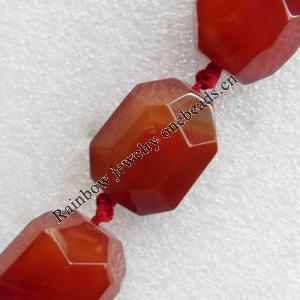 Agate Beads, Faceted Nugget, About:23x29mm, Hole:Approx 2mm, Sold per 15.7-inch Strand