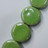 Ceramics Beads Plated AB, Flat Round 16mm Hole:2.5mm, Sold by Bag