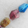 Agate Beads, Faceted Nugget, Mix colour, About:23x25-18x25mm, Hole:Approx 2mm, Sold per 15.7-inch Strand