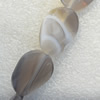 Grey Agate Beads，Twist Flat Oval, 18x25mm, Hole:Approx 1.5mm, Sold per 15.7-inch Strand