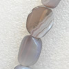 Grey Agate Beads，Flat Oval, 15x20mm, Hole:Approx 1.5mm, Sold per 15.7-inch Strand