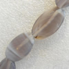 Grey Agate Beads，Flat Oval, 15x30mm, Hole:Approx 1.5mm, Sold per 15.7-inch Strand