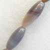 Grey Agate Beads，Oval, 15x37mm, Hole:Approx 1.5mm, Sold per 15.7-inch Strand