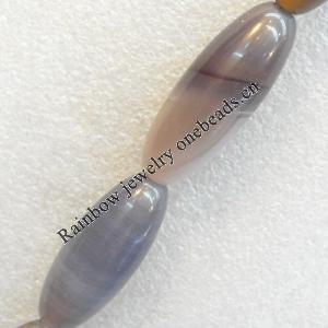 Grey Agate Beads，Oval, 15x37mm, Hole:Approx 1.5mm, Sold per 15.7-inch Strand