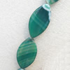 Green Agate Beads, Horse eye, 26x46mm, Hole:Approx 1.5mm, Sold per 15.7-inch Strand